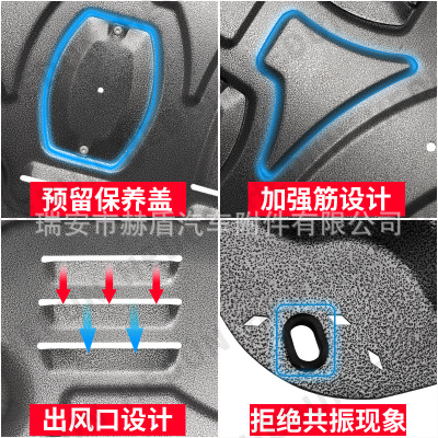 赫盾廠家直銷適用于三菱汽車18帕杰羅V97發(fā)動機下5部位護板四件套