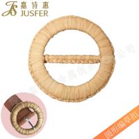 嘉詩(shī)惠廠家直供圓形草編織扣子現(xiàn)貨度假風(fēng)腰帶扣 圓形腰帶扣