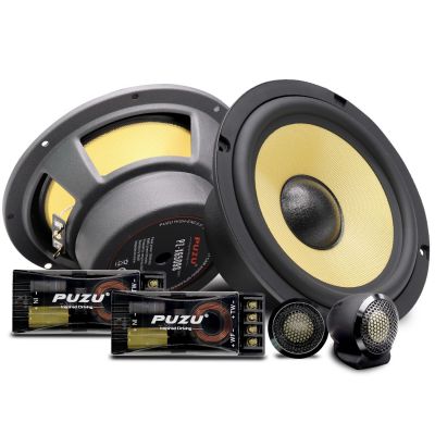 美國(guó)PUZU彪族6.5寸玻纖音盆汽車(chē)音響兩分頻套裝喇叭180W輸出功率